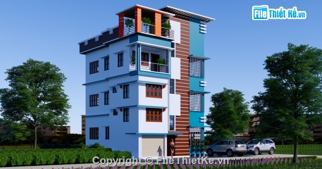 Nhà phố 5 tầng,Revit nhà phố,rrevit 2020 nhà phố